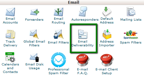 گزینه Email Deliverability در سی پنل