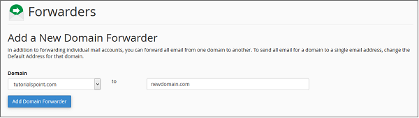 دامنه فوروارد ایمیل در سی پنل